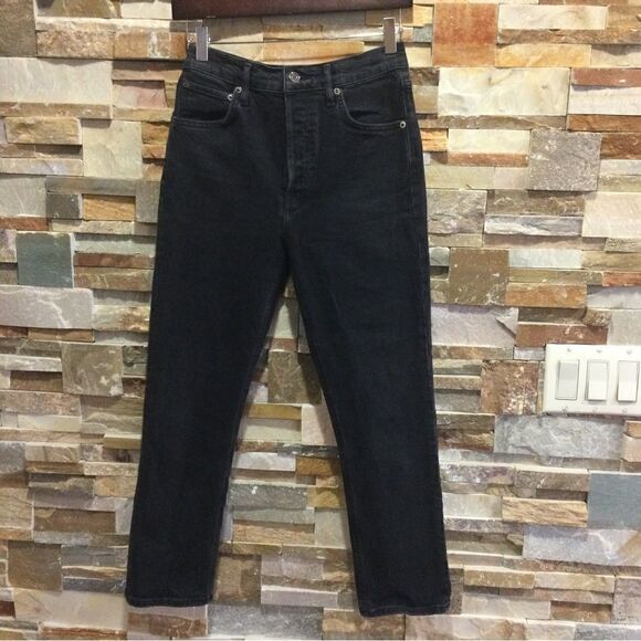 AGOLDE Riley Cropped High rise Straight Jeans - Picture 1 of 14